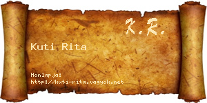 Kuti Rita névjegykártya