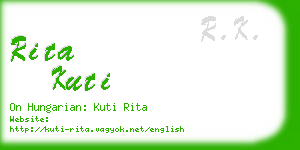 rita kuti business card